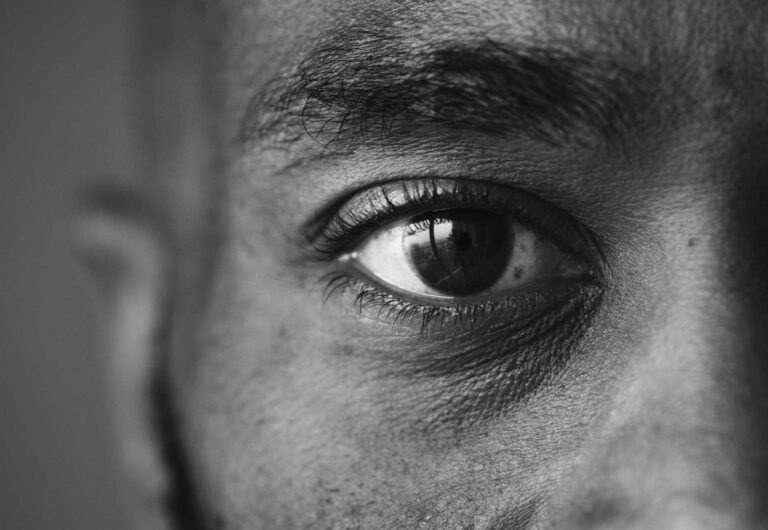 Black and white close up of eye